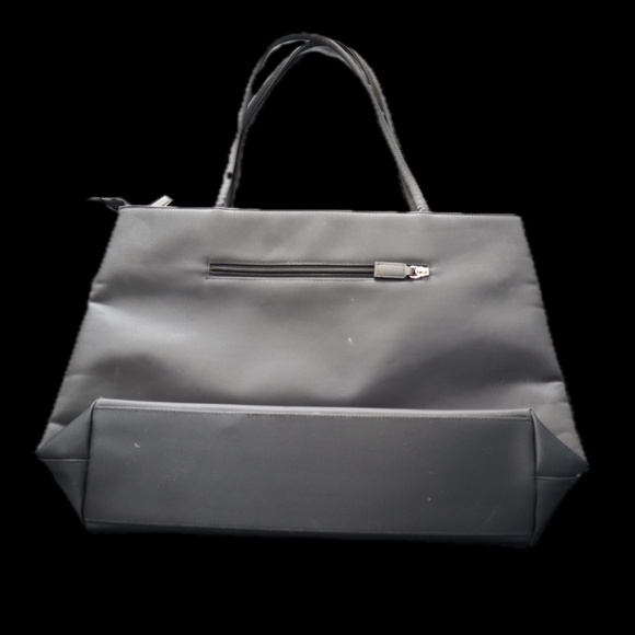 Vintage Prada Tessuto Nylon Black Tote Bag with Logo Plaque - Picture 2 of 3